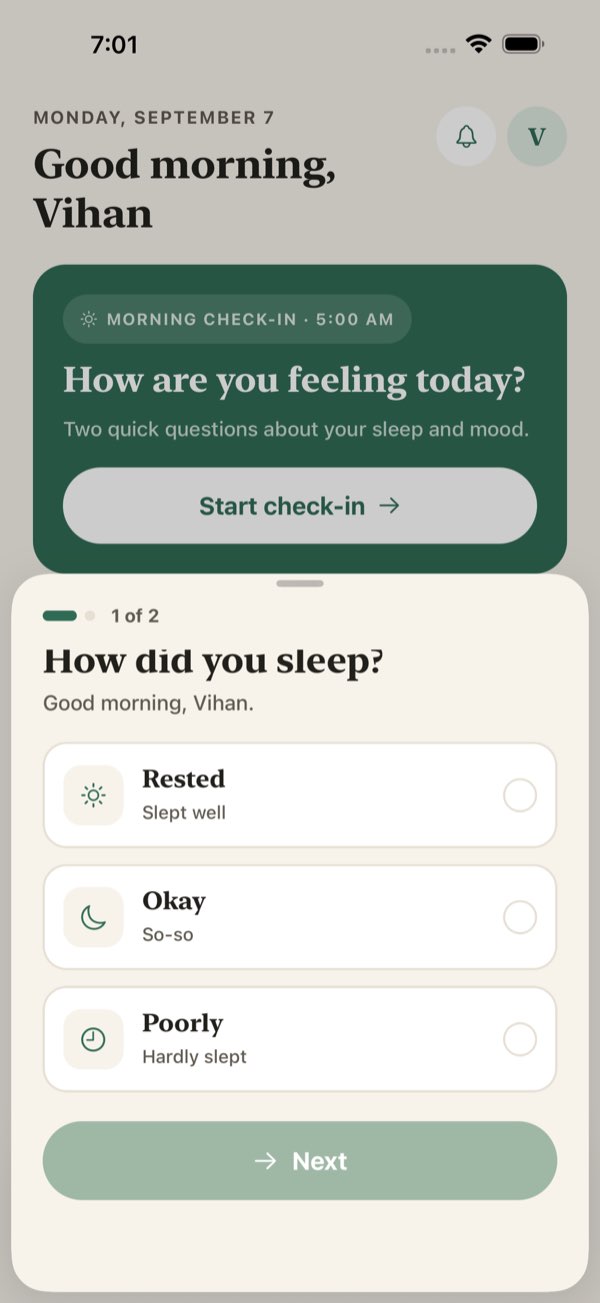 A one-minute daily check-in